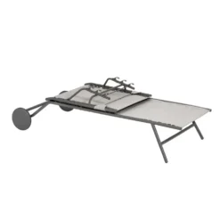 Bain de soleil Miami II Lafuma coloris gris structure en acier et toile en Batyline® - 77 x 184 x 76 cm