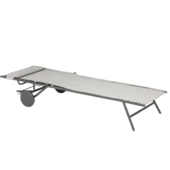 Bain de soleil Miami II Lafuma coloris gris structure en acier et toile en Batyline® - 77 x 184 x 76 cm