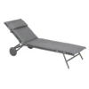 Bain de soleil Miami II Lafuma coloris gris en acier et titane et matelassé BeComfort® - 77 x 184 x 76 cm