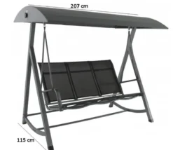 Balancelle de jardin aluminium anthracite mat MWH Kedline