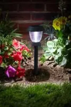Balise solaire Triton en métal noir et verre à LED 10 lumens