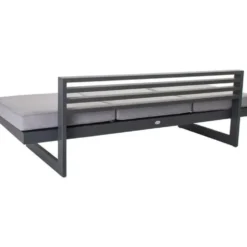 Banquette de jardin coloris gris en aluminium Stern - 216 x 80 x 68 cm