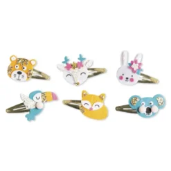 6 Barrettes Janod Animaux pailletés à créer - dès 6 ans