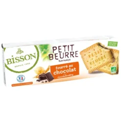 Biscuits bio petit beurre fourré au chocolat en sachet fraîcheur Bisson - 197 g