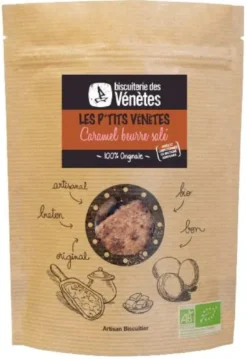 Biscuits caramel beurre salé bio. Le sachet de 125 g