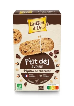 Biscuits p'tit déj avoine chocolat bio Grillon d'Or - 150 g