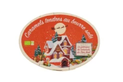 Boite ovale bois caramel de Noël bio Maison Armorine - 250 g