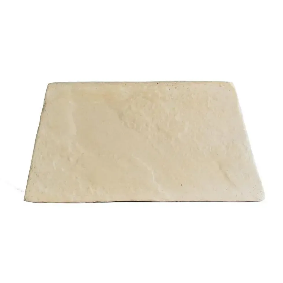 Bordure plate hexagonale en béton beige Hairie Grandon - 23/30 x 15 cm