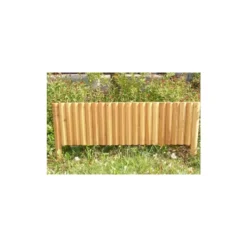 Bordure rigide 1/2 rondin vertical mélèze huilé 100 x 20 cm