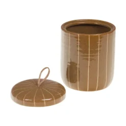 Boîte décorative en céramique marron Chris - Ø 13 x H 17 cm