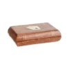 Boîte de rangement à jeux en bois d’acacia naturel - 15 x 11 x 4,5 cm