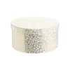 Boîte ronde en papier métallisé argent à motif - 23 x 11 cm