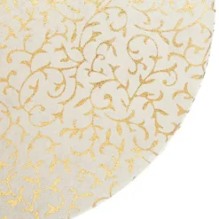 Boîte ronde en papier métallisé argent à motif - 23 x 11 cm
