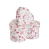 Boîtes forme cœur en papier à décor floral rose et gris - les 2 boîtes