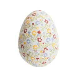 Boîte œuf à garnir en coton mâché à motif floral multicolore - Ø 14,5 x H 19 cm