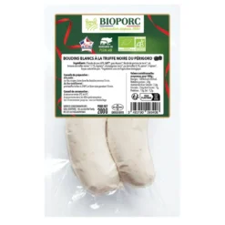 Boudins blancs à la truffe noire du Périgord bio Bioporc - les 2 pièces