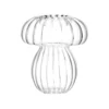 Bougeoir forme champignon en verre transparent - 12 x 10 cm