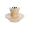 Bougeoir toupie en bois de manguier blanchi - Ø 9 x H 6 cm