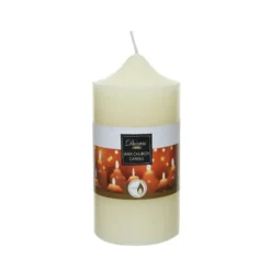 Bougie cierge en cire ivoire H 15 x Ø 7,5 cm