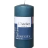 Bougie cylindrique taille L bleu parfum douceur des î L’Atelier de Denis - Ø 6,8 x H 14.5 cm