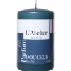 Bougie cylindrique taille S bleu parfum douceur des î L’Atelier de Denis - Ø 6,8 x H 11 cm