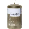 Bougie cylindrique taille S or L’Atelier de Denis - Ø 6,8 x H 11 cm