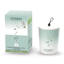 Bougie déco parfumée et rechargeable Pur Lin Esteban - 180 g