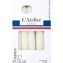 Bougie de ménage 17 cm blanc craie L’Atelier de Denis - Le pack de 4