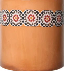 Bougie en cire blanche dans pot terracotta avec mèche extérieure - Ø 15 x H 15 cm