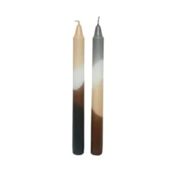 Bougie flambeau coloris marron en cire scandi - 23 cm