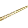 Bougie flambeau coloris or métal à motif étoiles Noël 2025 - Ø 2,4 x H 24 cm