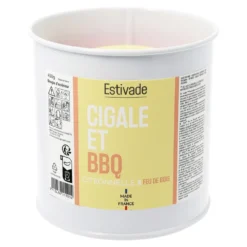 Bougie parfumée"cigales et barbecue" coloris gris en cire Estivade Denis & Fils - Ø 10 cm 400 g