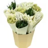 Bouquet de fleurs séchées botte vert et blanc Naturalys - 50 cm
