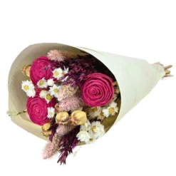 Bouquet de fleurs séchées Naturalys Sola S rose - 50 cm