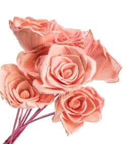 Bouquet de 8 roses artificielles bombay coloris rose - Ø 8 cm x 40 cm