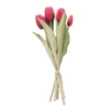 Bouquet de 5 tulipes rouges en silicone Naturalys - 30 cm