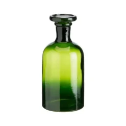 Bouteille décorative verte en verre style herboristerie - 17,5 x 8,5 cm