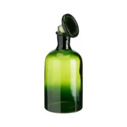 Bouteille décorative verte en verre style herboristerie - 17,5 x 8,5 cm