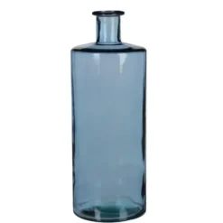 Bouteille en verre bleu Guan - Ø 15 x H 40 cm