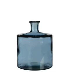 Bouteille en verre bleu Guan - Ø 21 x H 26 cm