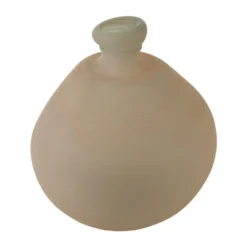 Bouteille en verre recyclé beige effet sablé - Ø 31,5 x H 32 cm