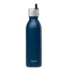 Bouteille isotherme en inox recyclé coloris bleu marine avec bouchon sport Qwetch Active Matt - 600 ml