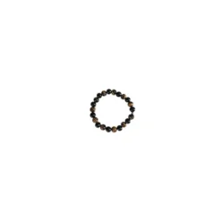 Bracelet mix oeil tigre et onyx homme - 8 mm