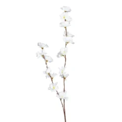 Branche artificielle de fleur de cerisier coloris beige - 74 cm
