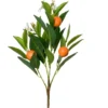 Branche d’oranger en plastique vert avec fleurs et oranges - Ø 19 x H 58 cm