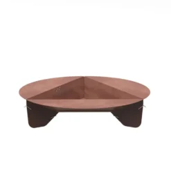 Brasero de sol en acier coloris cognac Oyat Corten 120 - Ø 120 x H 24,5 cm