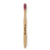 Brosse à dents pour adulte en bambou souple coloris rose