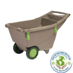 Brouette de jardin en plastique 100% recyclé Eda - 140 L