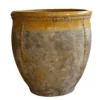 Bugadier à col émaillé jaune en terre cuite émaillée H 57 x Ø 57 cm