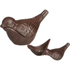 Cache clés en fonte marron Oiseau - 15,4 x 8,5 x 8,2 cm